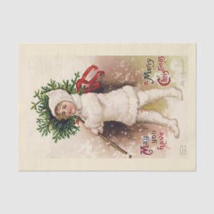 TISSUE PAPER  : VINTAGE CHRISTMAS ILLUSTRATION