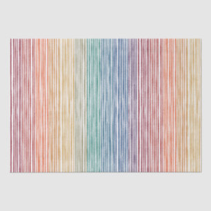 Tissue Paper Watercolor Rainbow Stripe