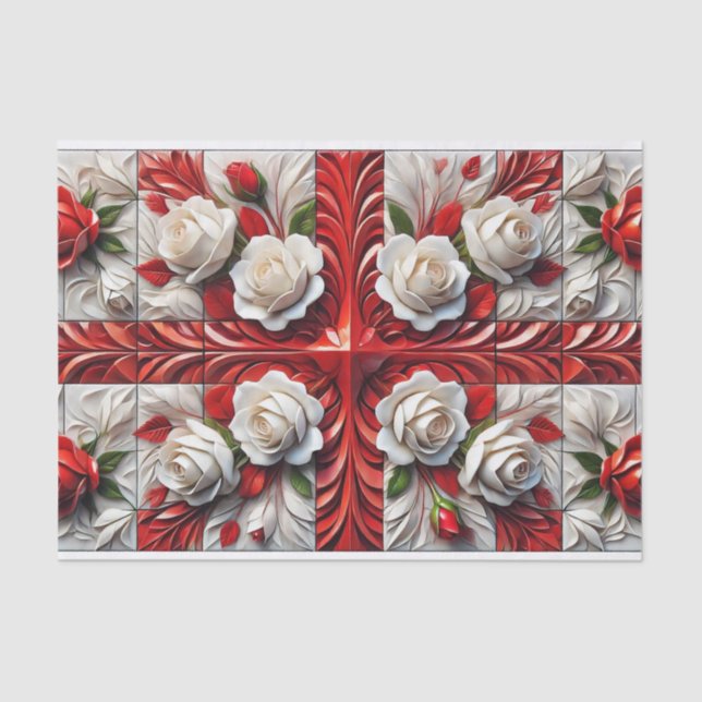 Tissue paper with English Roses design (Front)