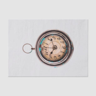 Tissue Paper with Image of Old Pocket Watch