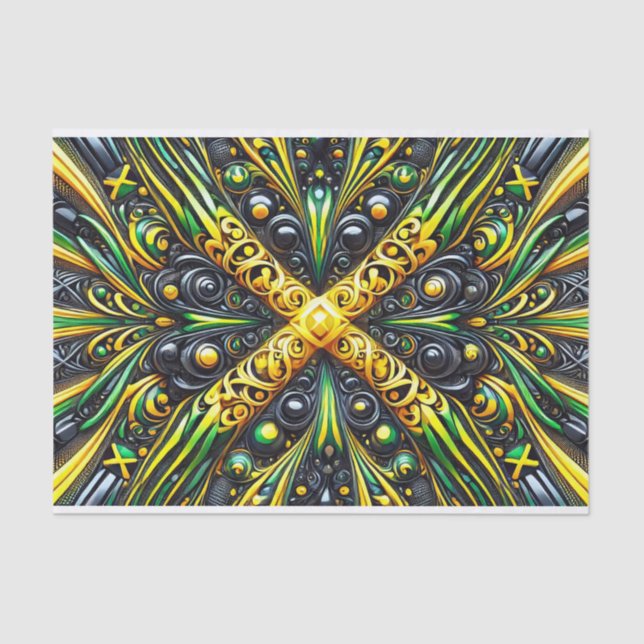 Tissue paper with Jamaican colours design (Front)