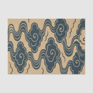 TISSUE PAPER WITH JAPANESE CLOUD PATTERN IN BLUE