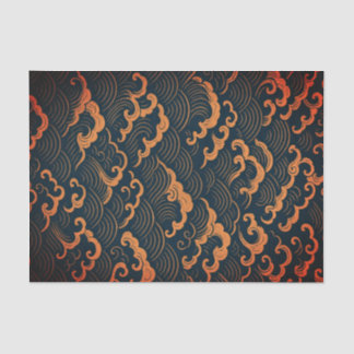 TISSUE PAPER WITH JAPANESE WAVE PATTERN