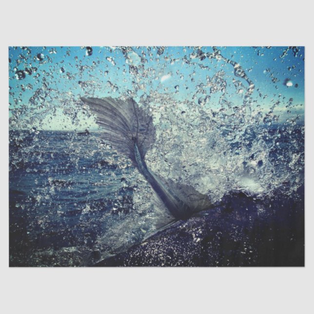 Tissue Paper with Mermaid Diving in Waves (Front)