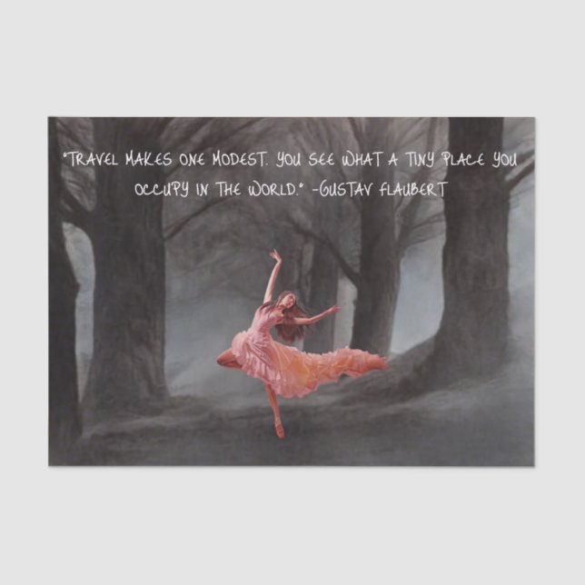 Tissue Paper with Quote about Travel (Front)