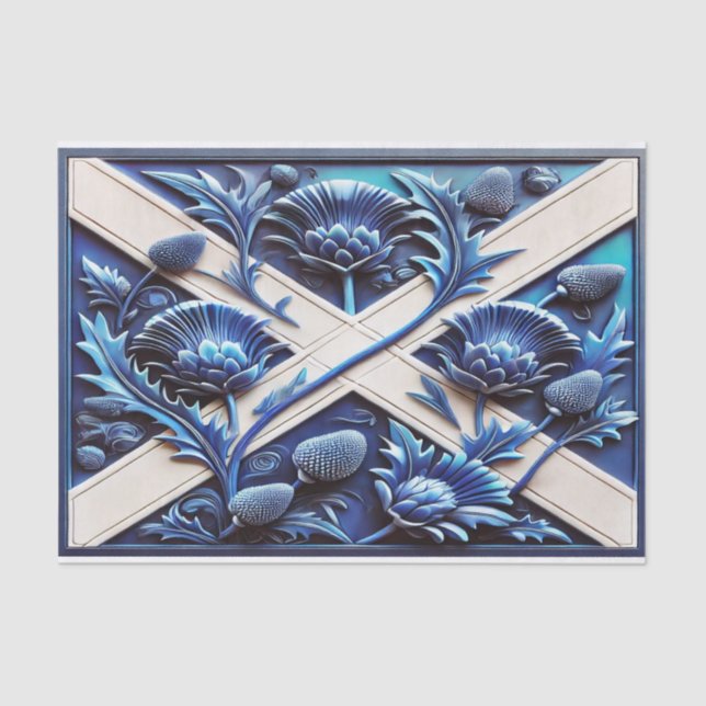 Tissue paper with Scottish Thistles design (Front)