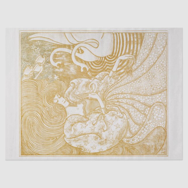 TISSUE PAPER : WOMAN WITH SWANS : JAN TOOROP  1894 (Front)
