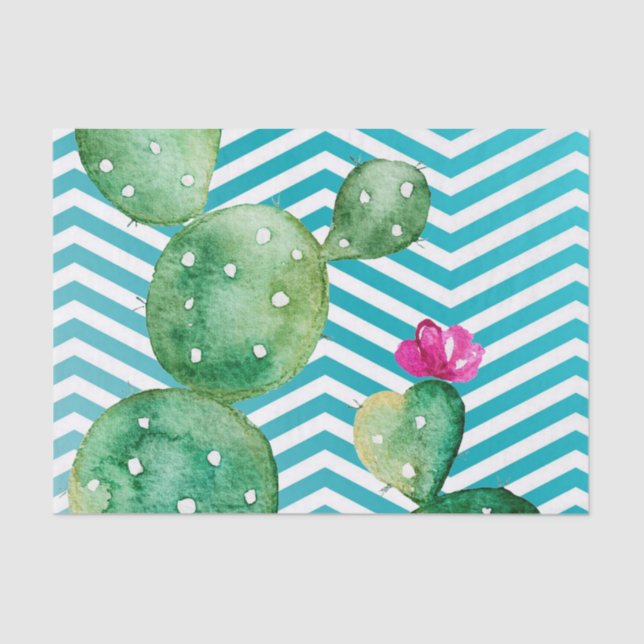 Tissue Paper Wrapping Boho Cacti Cactus Succulent (Front)