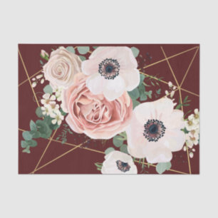 Tissue Paper Wrapping Geometric Garden Rose Wine