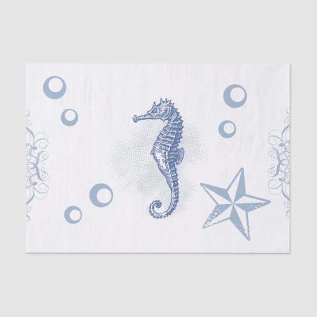 Tissue Paper Wrapping Seahorse Ocean Beach Water (Front)