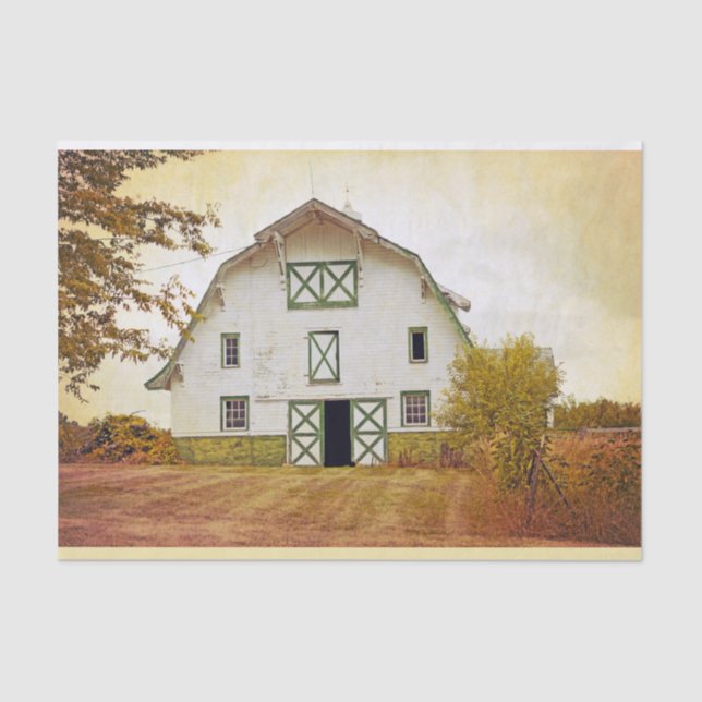 Tissue Paper Wrapping Sunset Barn Country Rustic F (Front)