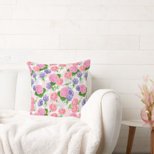 Tit bird and flowers cushion