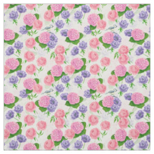 Tit bird and flowers fabric