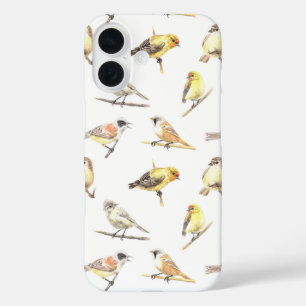 Tit birds pattern iPhone 16 case