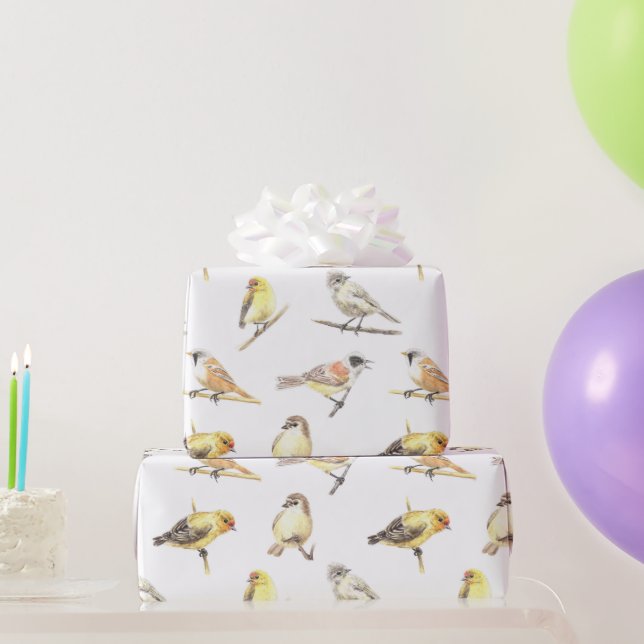 Tit birds pattern wrapping paper (Party Gifts)