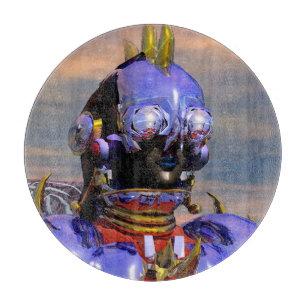 TITAN CYBORG PORTRAIT Blue Science Fiction,Scifi Cutting Board