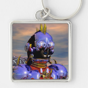 TITAN CYBORG PORTRAIT Blue Science Fiction,Scifi Key Ring
