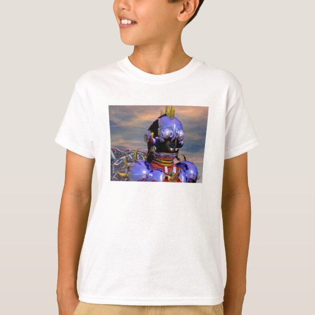 TITAN CYBORG PORTRAIT Blue Science Fiction,Scifi T-Shirt (Front)