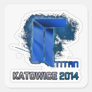 Titan holo square sticker