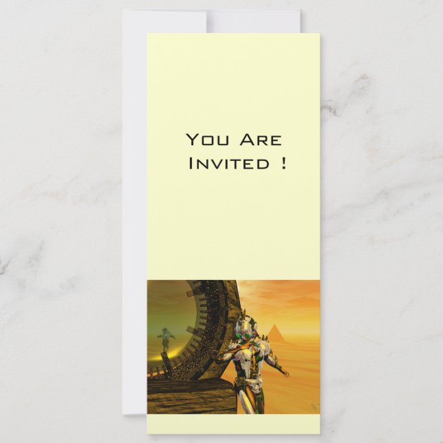 TITAN IN THE DESERT OF HYPERION,gold metallic Invitation (Front)