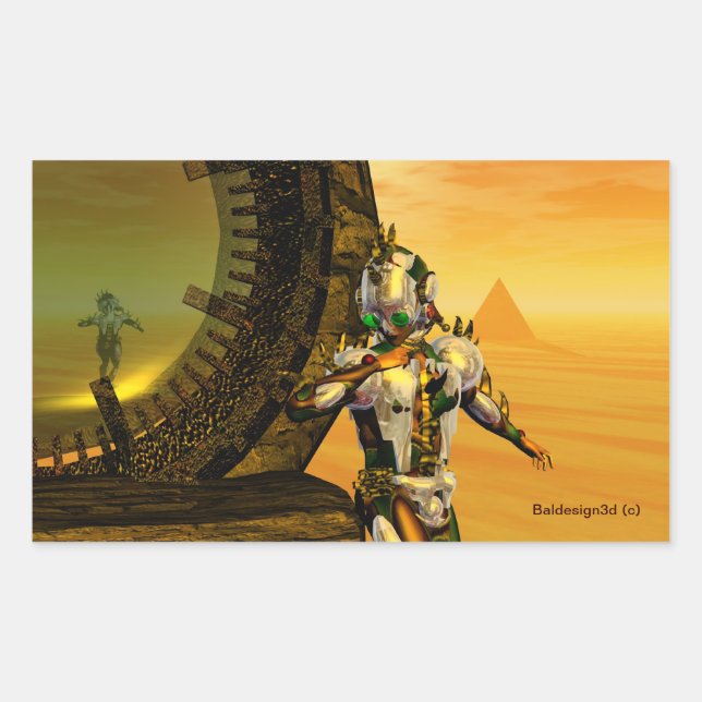 TITAN IN THE DESERT OF HYPERION RECTANGULAR STICKER (Front)