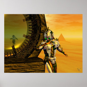 TITAN IN THE DESERT OF HYPERION,Science Fiction Poster