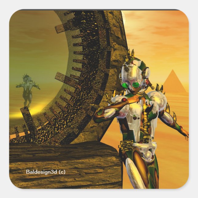 TITAN IN THE DESERT OF HYPERION SQUARE STICKER (Front)