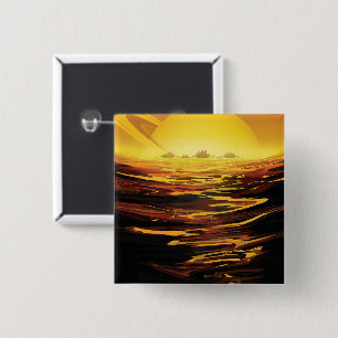 Titan largest moon of Planet Saturn 15 Cm Square Badge
