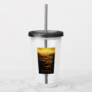 Titan largest moon of Planet Saturn Acrylic Tumbler