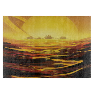 Titan largest moon of Planet Saturn Cutting Board