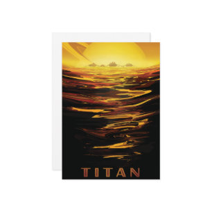 Titan largest moon of Planet Saturn Holiday Card
