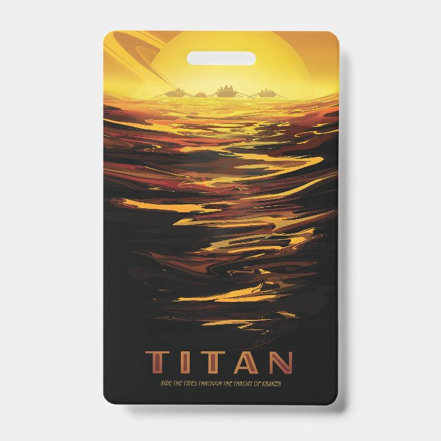 Titan largest moon of Planet Saturn ID Badge (Front)