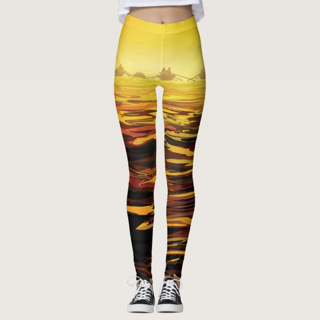 Titan largest moon of Planet Saturn Leggings (Front)
