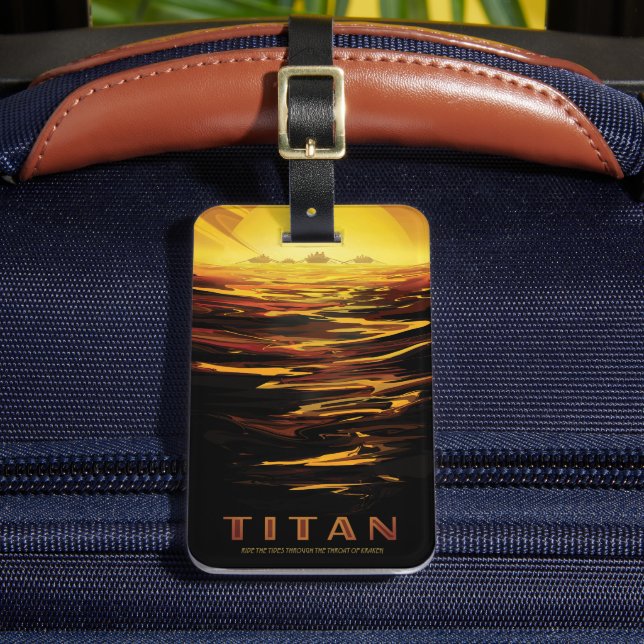 Titan largest moon of Planet Saturn Luggage Tag (Front Insitu 2)