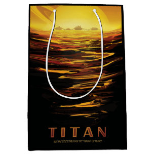 Titan largest moon of Planet Saturn Medium Gift Bag