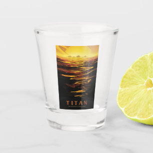 Titan largest moon of Planet Saturn Shot Glass