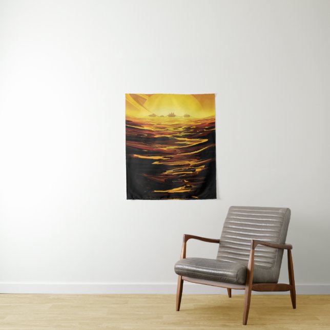 Titan largest moon of Planet Saturn Tapestry (In Situ)