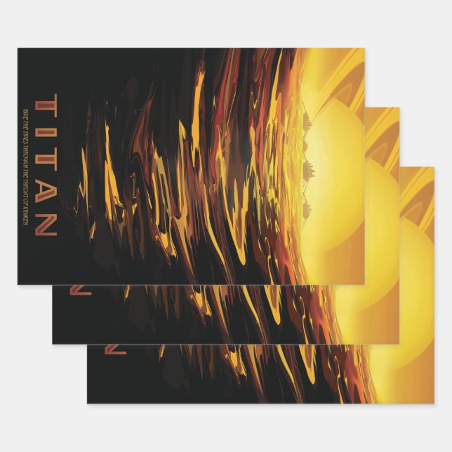 Titan largest moon of Planet Saturn Wrapping Paper Sheet (Set)
