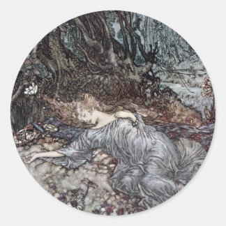 Titania Lying Asleep Classic Round Sticker