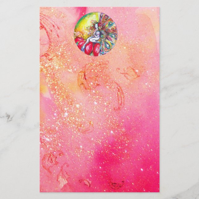 TITANIA ,pink yellow blue red sparkles Stationery (Front)