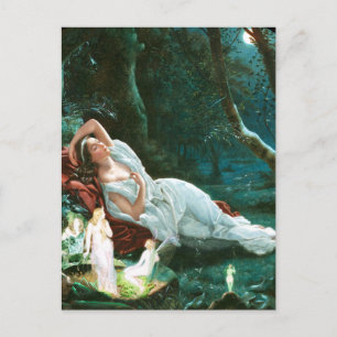 Titania Sleeping in the Moonlight - Simmons Art Postcard
