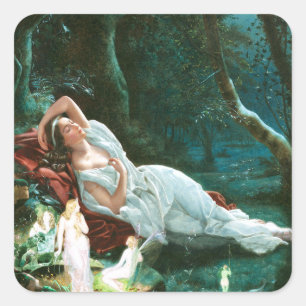 Titania Sleeping in the Moonlight - Simmons Art Square Sticker