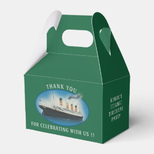 Titanic Birthday Green RMS White Star Line Ship Favour Box