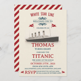 Titanic Birthday Party Invitation