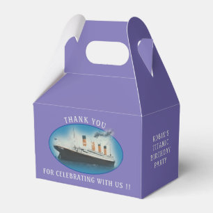Titanic Birthday Purple RMS White Star Line Ship Favour Box