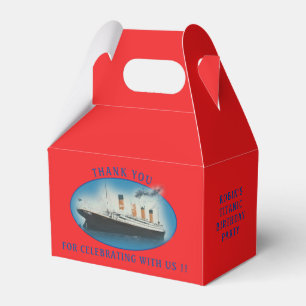 Titanic Birthday Red RMS White Star Line Ship Favour Box