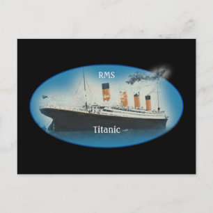 Titanic Black Maritime White Star Line Ship Postcard