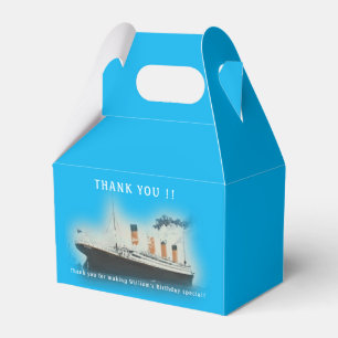 Titanic Blue Birthday White Star Line Ship Favour Box