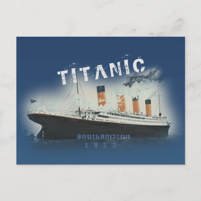 Titanic Blue Southampton 1912 Ship Postcard (Front)