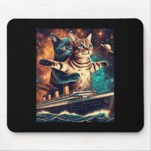 Titanic Cats Funny Tee Mouse Pad